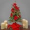 3ft. Pre-Lit Colonial Red Poinsettias Artificial Christmas Tree, Clear Lights